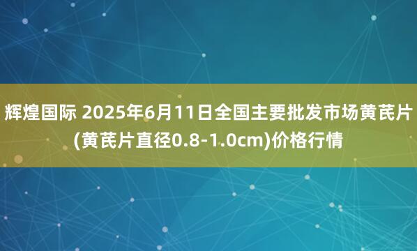 辉煌国际 2025年6月11日全国主要批发市场黄芪片(黄芪片直径0.8-1.0cm)价格行情