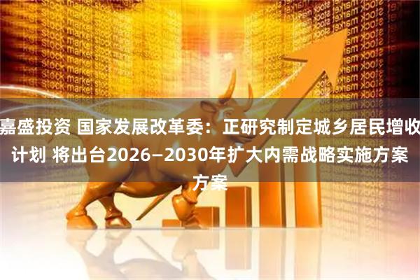 嘉盛投资 国家发展改革委：正研究制定城乡居民增收计划 将出台2026—2030年扩大内需战略实施方案